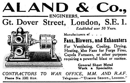 Aland & Co. Engineers. - Fans, Blowers & Exhausters              