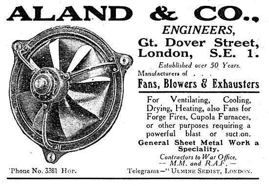 Aland & Co. Engineers. - Fans, Blowers & Exhausters              
