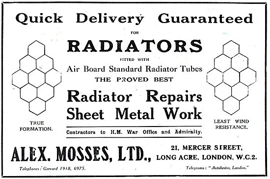 Alex Mosses Ltd - Aircraft Radiators, Sheet Metal Work.          