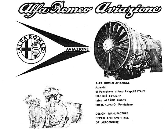 Alfa Romeo Aviazione Aircraft Engines 1979                       