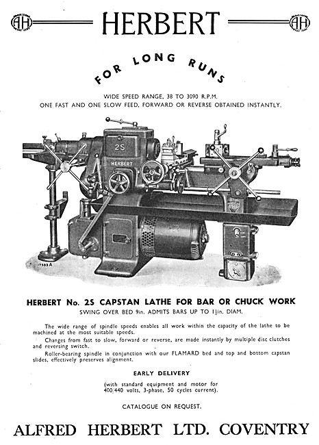Alfred Herbert Machine Tools. Herbert No 25 Capstan lathe        