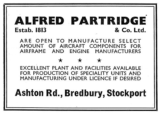 Alfred Partridge - Airframe & Engine Component Manufacturers     