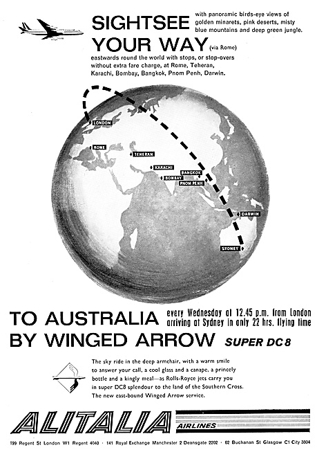 Alitalia 1961 Winged Arrow DC 8                                  