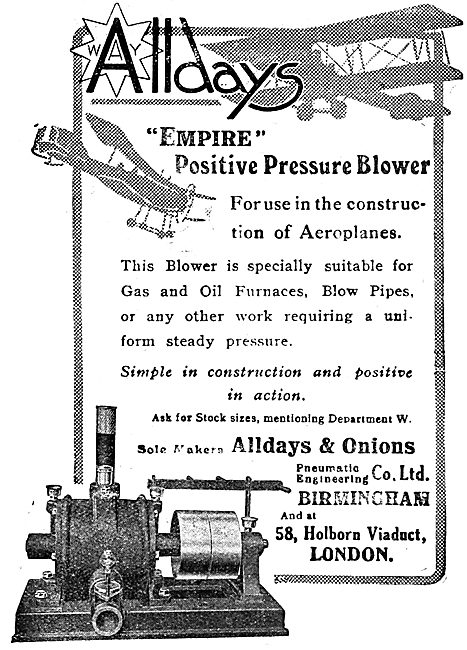 Alldays & Onions Ltd. Empire Positive Pressure Blower            