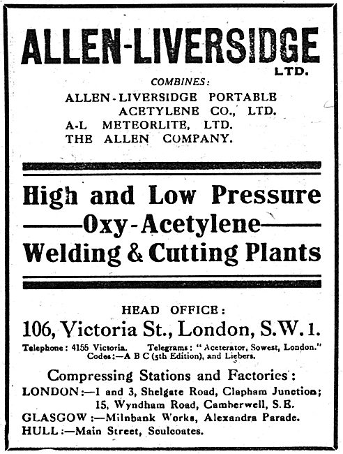 Allen-Liversidge - Oxy-Acetylene Welding & Cutting Plants        