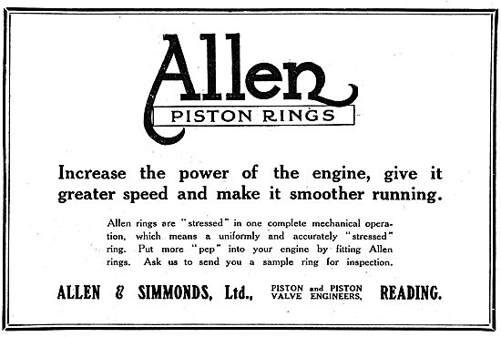 Allen & Simmonds Piston Rings For Aero Engines                   