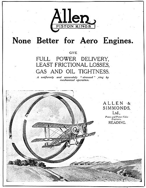 Allen & Simmonds Piston Rings For Aero Engines                   