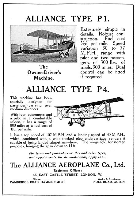 The Alliance Aeroplane Company - Type P1                         