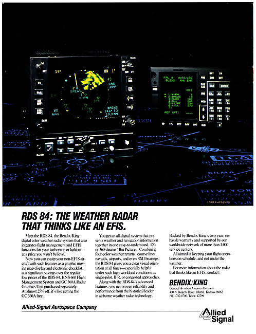 Allied Signal Bendix King RDS 84 Weather Radar                   