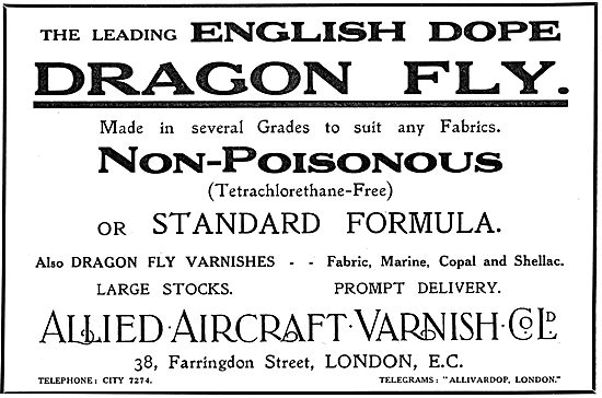 Allied Aircraft Varnish. Dragon Fly Varnish                      