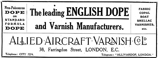 Allied Aircraft Varnish - Aeroplane Dope & Varnish Manufacturers 