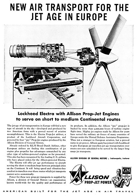 Allison 501 Prop-Jet Engines Turboprop                           