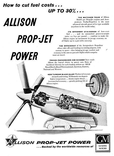 Allison  501 Prop-Jet Engines Turboprop                          