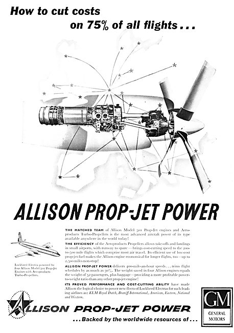 Allison 501  Prop-Jet Engines Turboprop                          