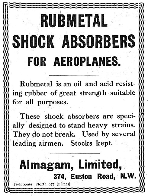 Almagam Rubmetal Shock Absorbers For Aeroplanes                  