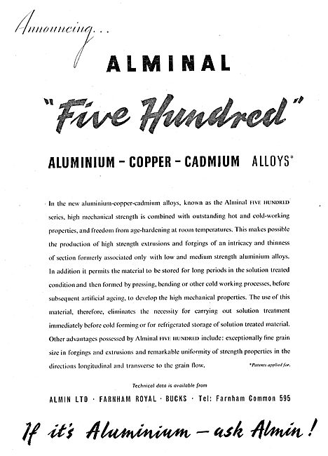 Almin - Aluminium - Copper - Cadmium Alloys                      