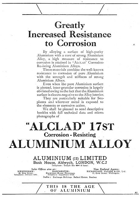 Aluminium Ltd. Alclad 17st Aluminium Alloy                       