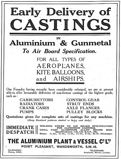 The Aluminium Plant & Vessel Co - Aluminium & Gunmetal Castings  