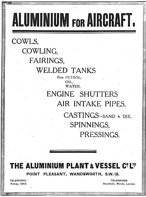 The Aluminium Plant & Vessel Co - Aluminium For Aircraft         