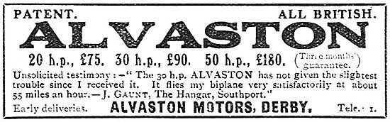 Alvaston Aeroplane Motors 20-50 HP                               