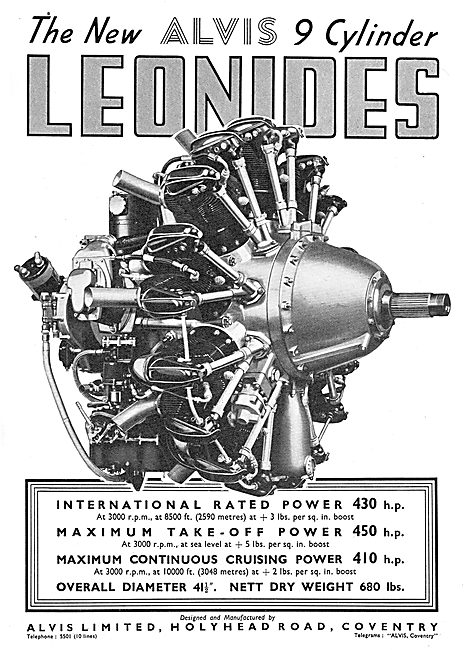 Alvis Leonides 9 Cylinder Radial Aero Engine                     