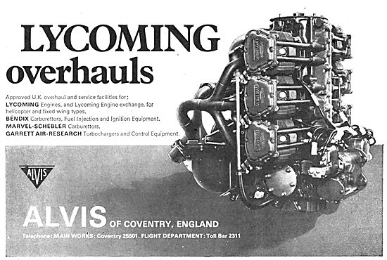 Alvis Of Coventry - Avco Lycoming Engine Overhauls               