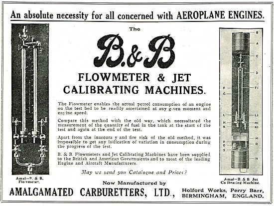 B & B Flowmeter & Carburetter Jet Calibrating Machines           