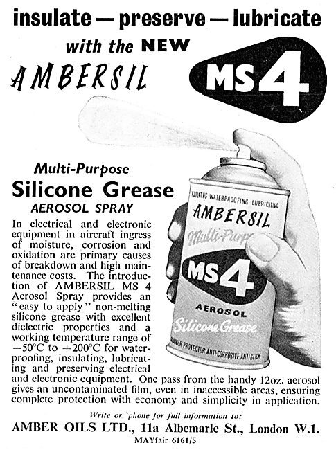 Ambersil MS4 Anti Corrosion Silicon Grease Spray For Aviation    