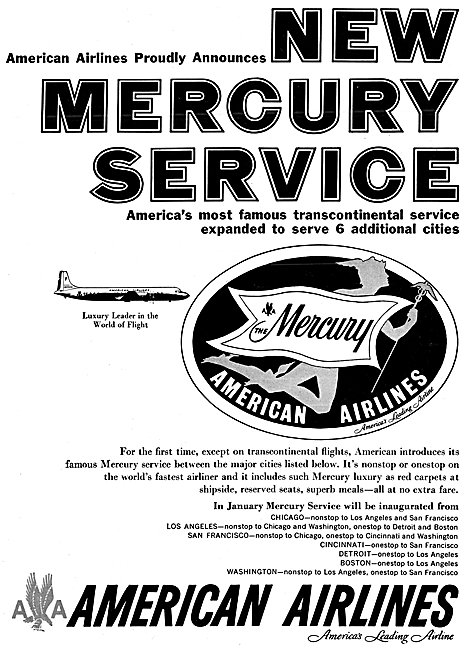 American Airlines Mercury Service 1957                           