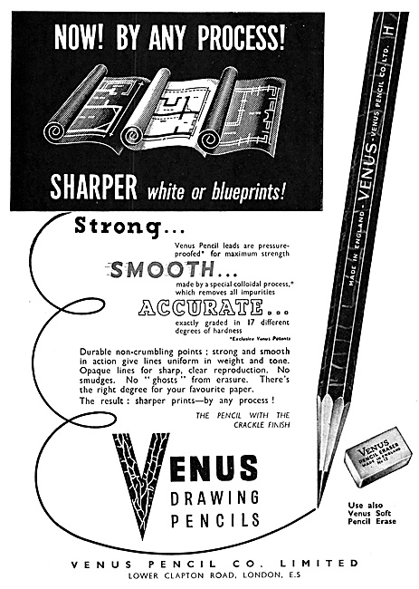 Venus Pencils - Draughtsmens Pencils. Crackle Finish             