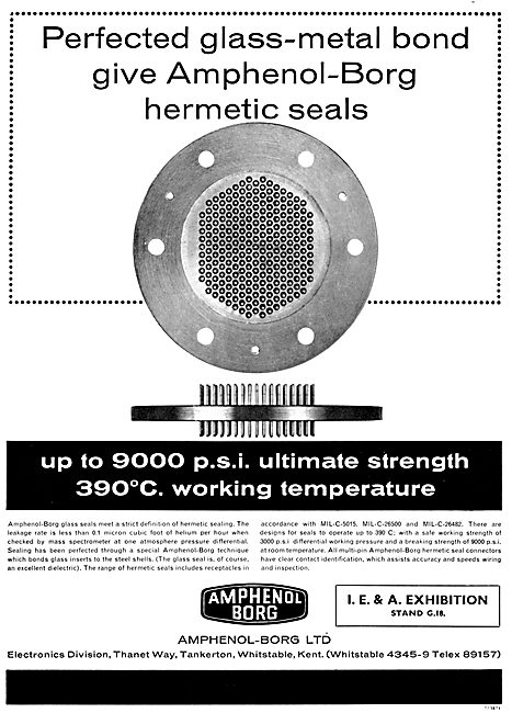 Amphenol-Borg Electrical Connectors. Hermetic Seals              