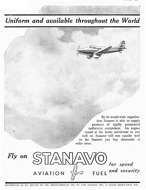 Anglo-American Oil Co - Stanavo Aviation Fuel                    