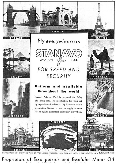 Anglo-American Oil Co - Stanavo Aviation Fuel                    