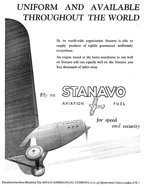 Anglo-American Oil Co - Stanavo Aviation Fuel                    