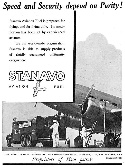 Anglo-American Oil Co - Stanavo Aviation Fuel                    