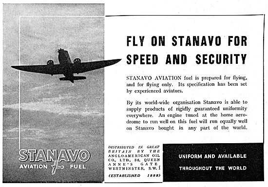 Anglo-American Oil Co - Stanavo Aviation Fuel                    