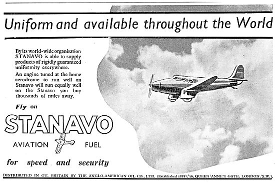 Anglo-American Oil Co - Stanavo Aviation Fuel                    