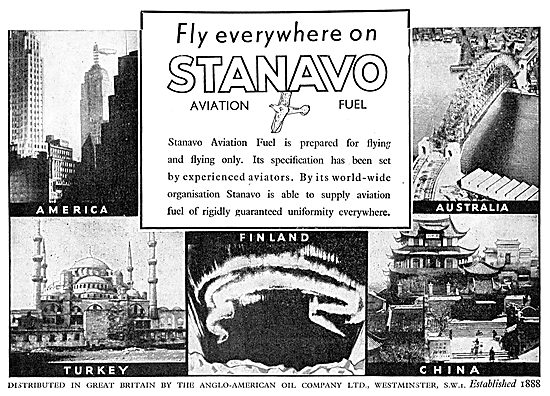 Anglo-American Oil Co - Stanavo Aviation Fuel                    