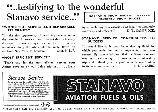 Stanavo Aviation Fuels & Oils                                    