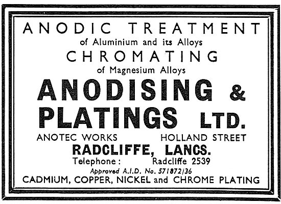 Anodising & Platings - Anodic Treatment & Chromating 1939        