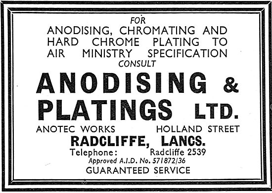 Anodising & Platings Ltd. Lancs. Hard Chrome Plating             