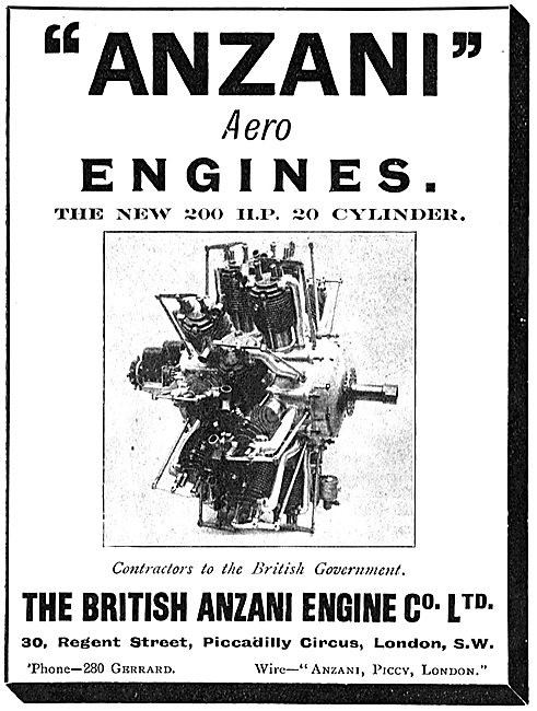 The New British Anzani 200 HP Aero Engine                        