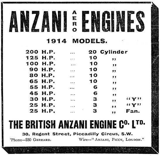 British  Anzani Aero Engines                                     