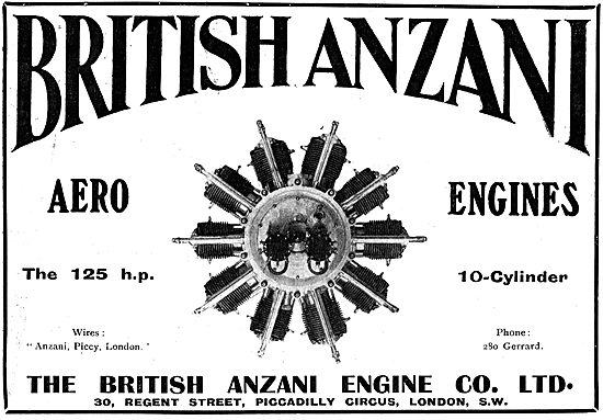 The British Anzani 125 HP 10 Cylinder Aero Engine                