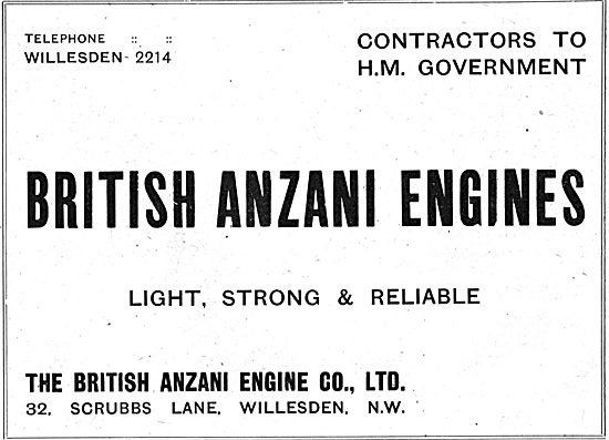 British Anzani Aero Engines. Strong & Reliable                   
