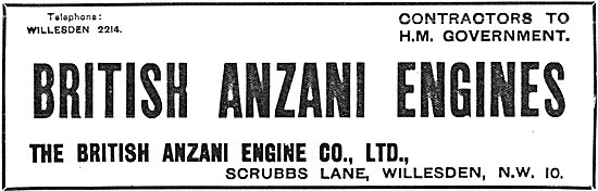 British Anzani Aircraft Engines 1917                             