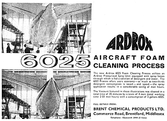 Brent Chemical Products. Ardrox 6025 Aircraft Foam Cleaning      