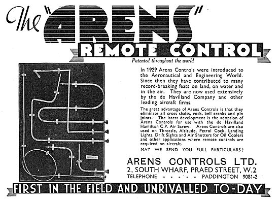 Arens Remote Controls For Aircraft                               