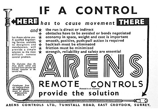 Arens Remote Controls For Aircraft                               