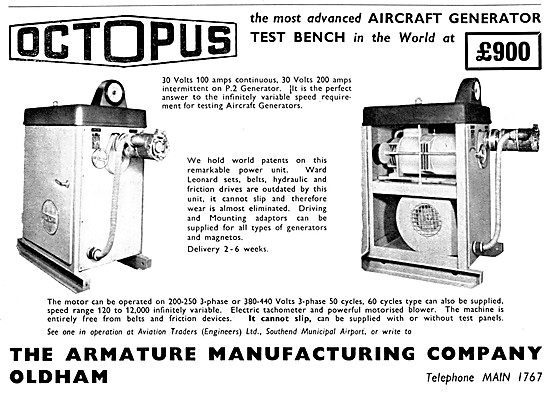 Armature Manufacturing OCTOPUS Aircraft Generator Test Bench     